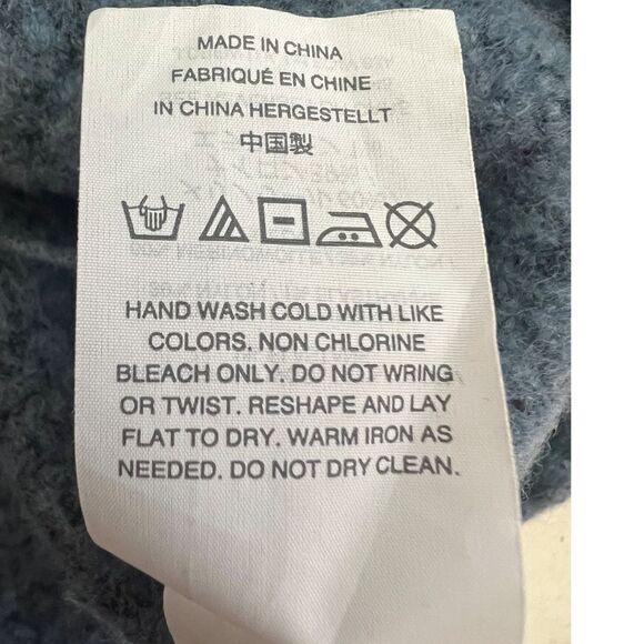 J. Crew Merino Wool Cardigan Sweater Long Sleeve Buttons Pockets Blue Women's L - Picture 6 of 6